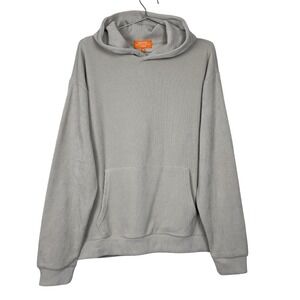 Negative Space Corduroy Ribbed‎ Chenille Hoodie Sweatshirt Tan Mens Medium